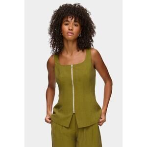 Aligne x Elizabeth Day NWT Adonis Zip Top Olive Size 8 UK 36 EU 4 US